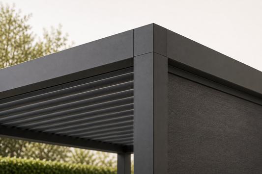 3 x 3m Aluminium Louvered Pergola with Integrated LED Lighting